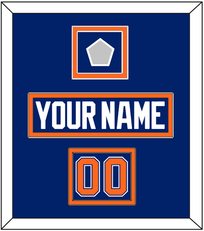 Edmonton Nameplate, Number (Shoulder) & Stanley Cup Champions Patch - Road Blue (1981-1994) - Signature Tier 2