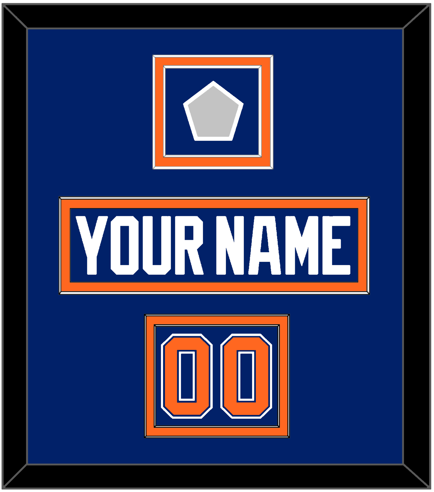 Edmonton Nameplate, Number (Shoulder) & 1990 Stanley Cup Finals Patch - Road Blue (1981-1994) - Signature Tier 2