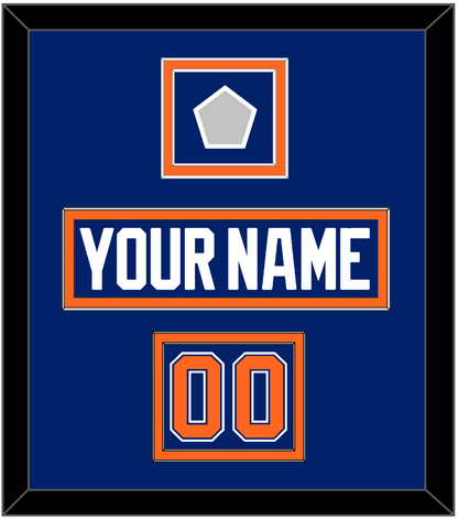 Edmonton Nameplate, Number (Shoulder) & Stanley Cup Champions Patch - Road Blue (1981-1994) - Signature Tier 2