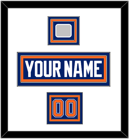 Edmonton Nameplate, Number (Shoulder) & Stanley Cup Champions Patch - Road Blue (1981-1994) - Premier Tier 1