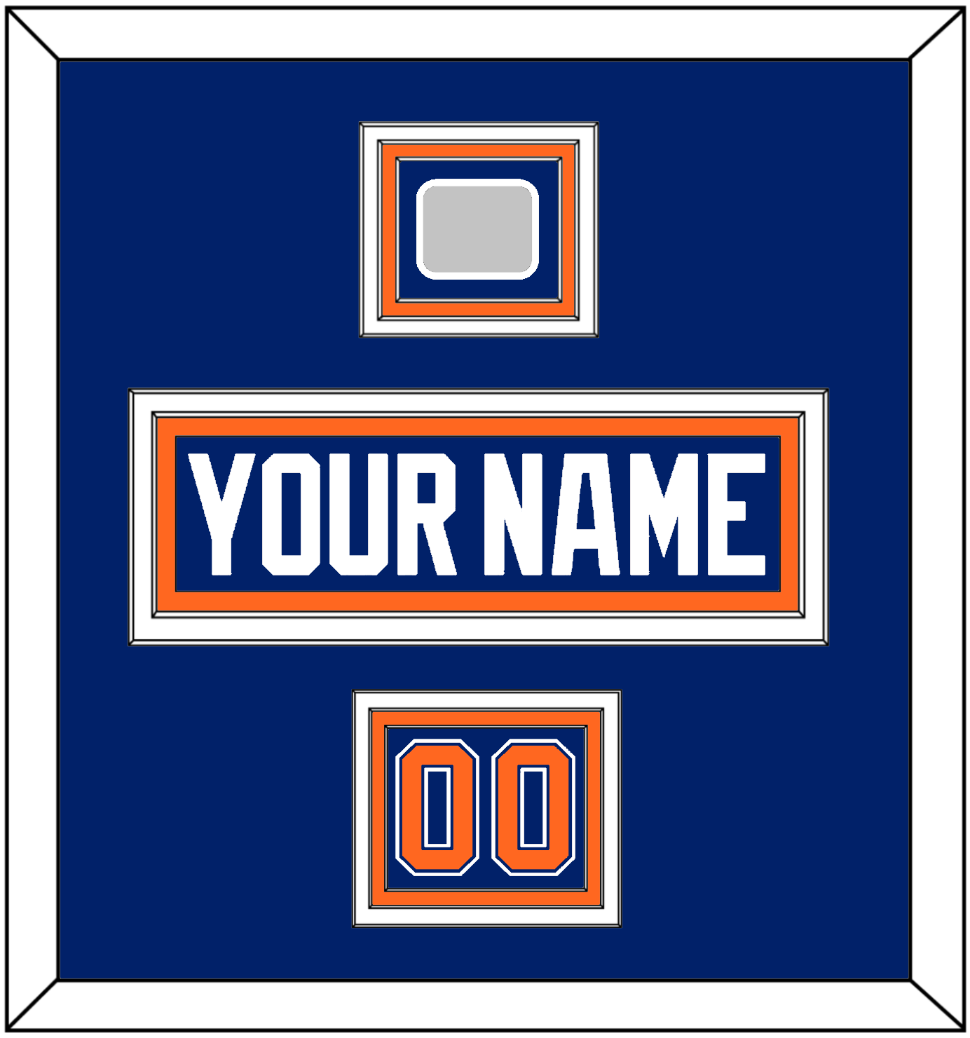 Edmonton Nameplate, Number (Shoulder) & 1990 Stanley Cup Finals Patch - Road Blue (1981-1994) - Premier Tier 2