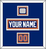 Edmonton Nameplate, Number (Shoulder) & Stanley Cup Champions Patch - Road Blue (1981-1994) - Triple Mat 2