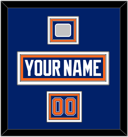 Edmonton Nameplate, Number (Shoulder) & 1990 Stanley Cup Finals Patch - Road Blue (1981-1994) - Premier Tier 2