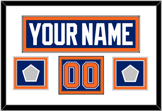 Edmonton Nameplate, Number (Shoulder) & 2 Stanley Cup Champions Patches - Road Blue (1981-1994) - Signature Tier 1