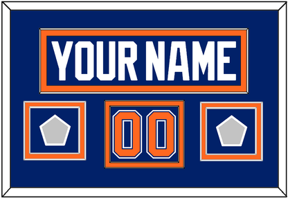 Edmonton Nameplate, Number (Shoulder) & 2 Stanley Cup Champions Patches - Road Blue (1981-1994) - Signature Tier 2