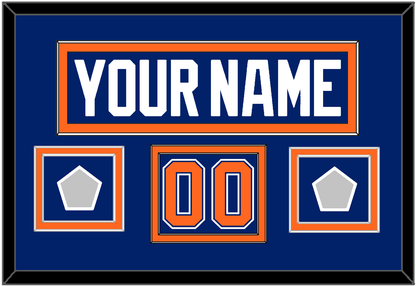 Edmonton Nameplate, Number (Shoulder) & 2 Stanley Cup Champions Patches - Road Blue (1981-1994) - Signature Tier 2