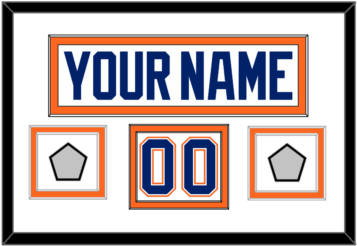 Edmonton Nameplate, Number (Shoulder) & 2 Stanley Cup Champions Patches - Home White (1981-1994) - Signature Tier 1