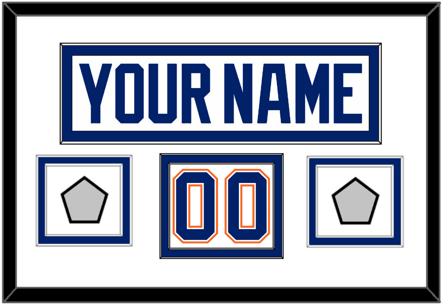 Edmonton Nameplate, Number (Shoulder) & 2 Stanley Cup Champions Patches - Home White (1981-1994) - Signature Tier 2