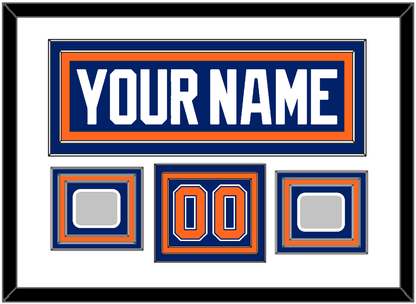 Edmonton Nameplate, Number (Shoulder) & 2 Stanley Cup Champions Patches - Road Blue (1981-1994) - Premier Tier 1
