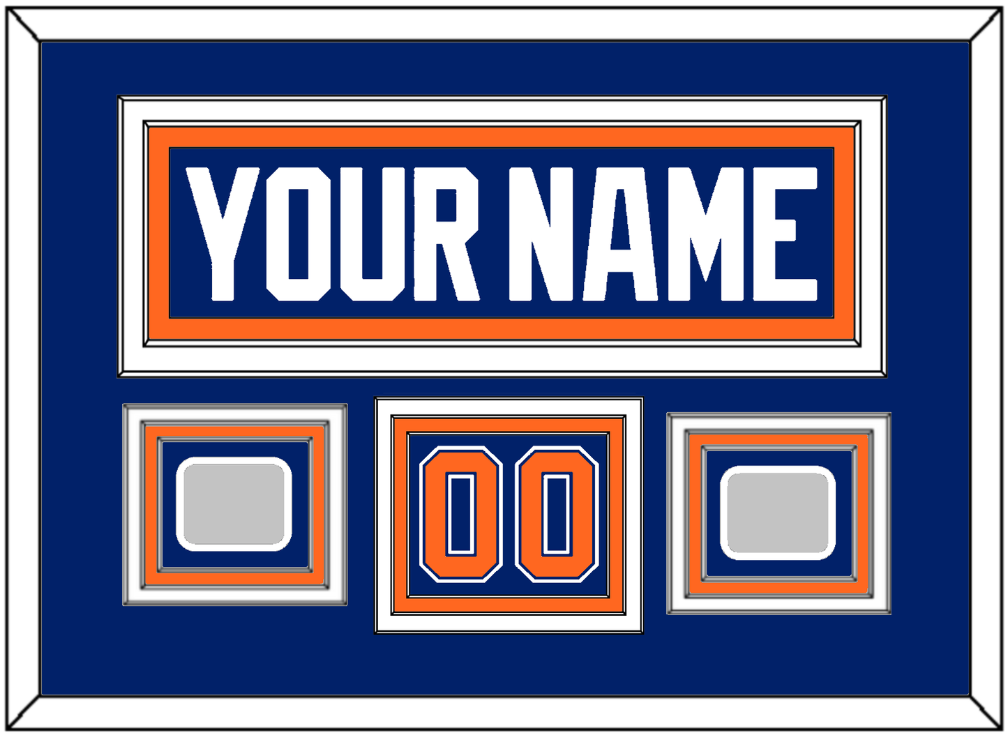 Edmonton Nameplate, Number (Shoulder) & 2 Stanley Cup Champions Patches - Road Blue (1981-1994) - Premier Tier 2