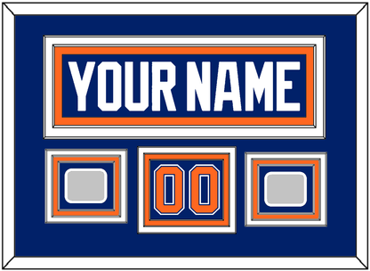 Edmonton Nameplate, Number (Shoulder) & 2 Stanley Cup Champions Patches - Road Blue (1981-1994) - Premier Tier 2