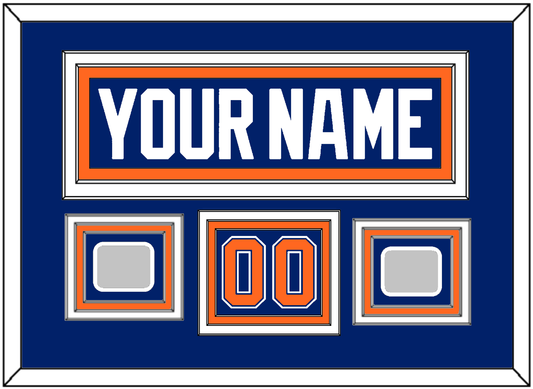 Edmonton Nameplate, Number (Shoulder) & 2 Stanley Cup Champions Patches - Road Blue (1981-1994) - Premier Tier 2