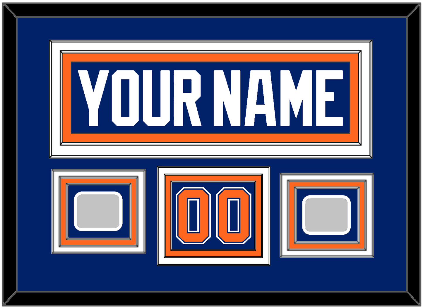 Edmonton Nameplate, Number (Shoulder) & 2 Stanley Cup Champions Patches - Road Blue (1981-1994) - Premier Tier 2