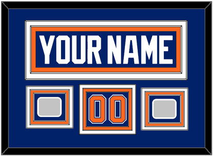 Edmonton Nameplate, Number (Shoulder) & 2 Stanley Cup Champions Patches - Road Blue (1981-1994) - Premier Tier 2
