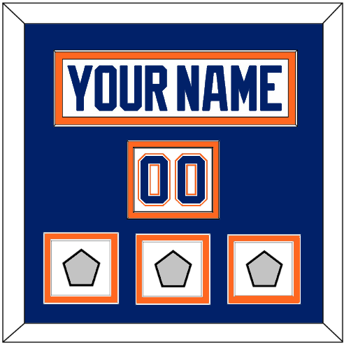 Edmonton Nameplate, Number (Shoulder) & 3 Stanley Cup Champions Patches - Home White (1981-1994) - Signature Tier 3