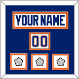 Edmonton Nameplate, Number (Shoulder) & 3 Stanley Cup Champions Patches - Home White (1981-1994) - Double Mat 3