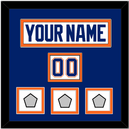 Edmonton Nameplate, Number (Shoulder) & 3 Stanley Cup Champions Patches - Home White (1981-1994) - Signature Tier 3