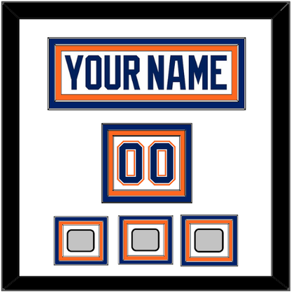 Edmonton Nameplate, Number (Shoulder) & 3 Stanley Cup Champions Patches - Home White (1981-1994) - Premier Tier 1