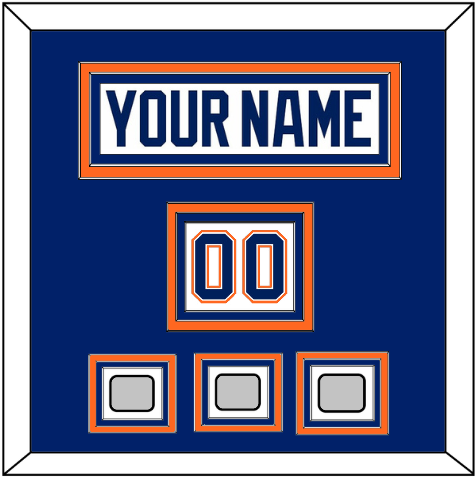 Edmonton Nameplate, Number (Shoulder) & 3 Stanley Cup Champions Patches - Home White (1981-1994) - Premier Tier 2
