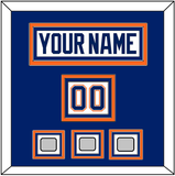 Edmonton Nameplate, Number (Shoulder) & 3 Stanley Cup Champions Patches - Home White (1981-1994) - Triple Mat 2