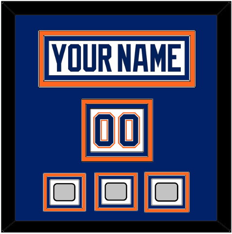 Edmonton Nameplate, Number (Shoulder) & 3 Stanley Cup Champions Patches - Home White (1981-1994) - Premier Tier 2