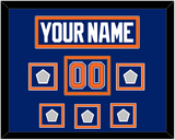 Edmonton Nameplate, Number (Shoulder) & 5 Stanley Cup Champions Patches - Road Blue (1981-1994) - Double Mat 2