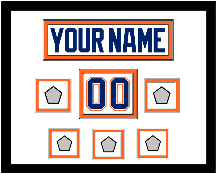 Edmonton Nameplate, Number (Shoulder) & 5 Stanley Cup Champions Patches - Home White (1981-1994) - Signature Tier 1