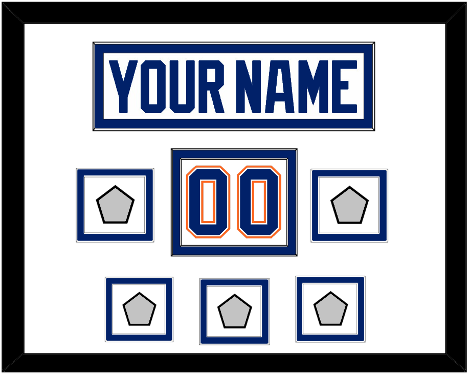 Edmonton Nameplate, Number (Shoulder) & 5 Stanley Cup Champions Patches - Home White (1981-1994) - Signature Tier 2