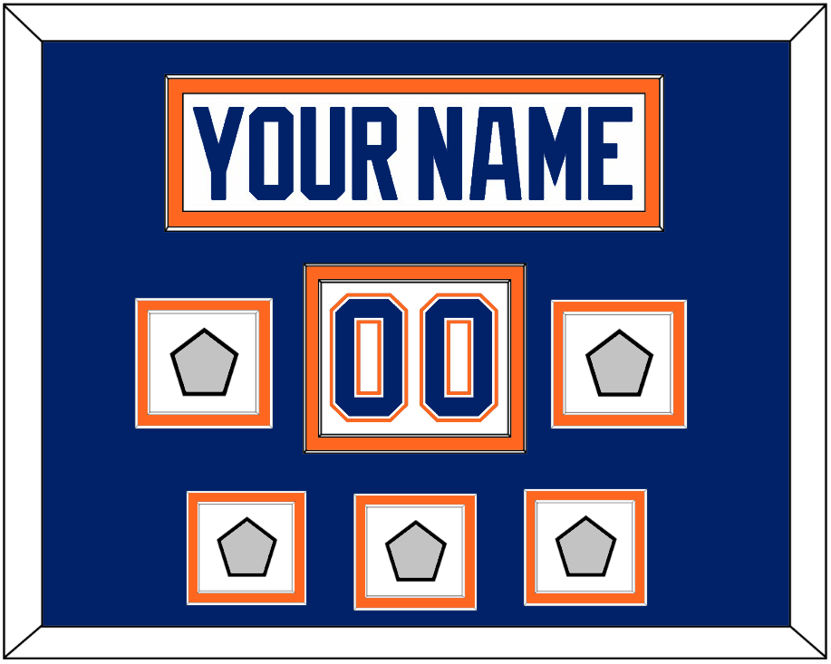 Edmonton Nameplate, Number (Shoulder) & 5 Stanley Cup Champions Patches - Home White (1981-1994) - Signature Tier 3