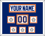 Edmonton Nameplate, Number (Shoulder) & 5 Stanley Cup Champions Patches - Home White (1981-1994) - Double Mat 3