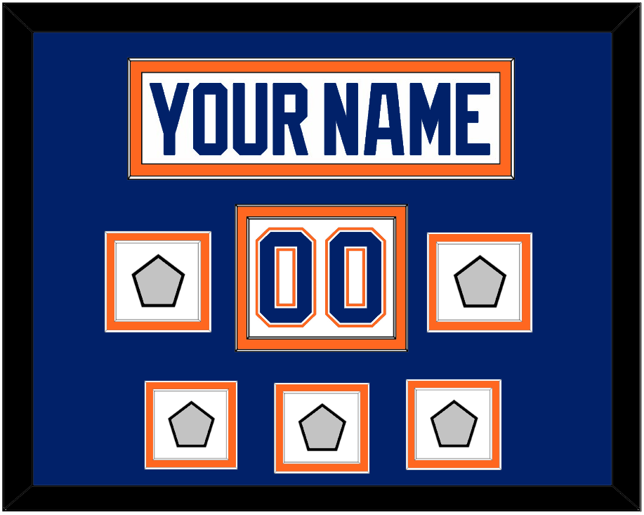 Edmonton Nameplate, Number (Shoulder) & 5 Stanley Cup Champions Patches - Home White (1981-1994) - Signature Tier 3