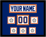 Edmonton Nameplate, Number (Shoulder) & 5 Stanley Cup Champions Patches - Home White (1981-1994) - Double Mat 3