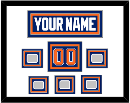 Edmonton Nameplate, Number (Shoulder) & 5 Stanley Cup Champions Patches - Road Blue (1981-1994) - Premier Tier 1