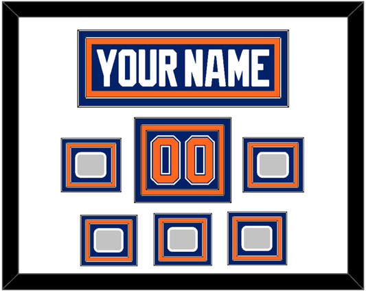 Edmonton Nameplate, Number (Shoulder) & 5 Stanley Cup Champions Patches - Road Blue (1981-1994) - Premier Tier 1