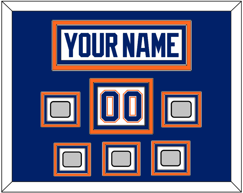 Edmonton Nameplate, Number (Shoulder) & 5 Stanley Cup Champions Patches - Home White (1981-1994) - Premier Tier 2
