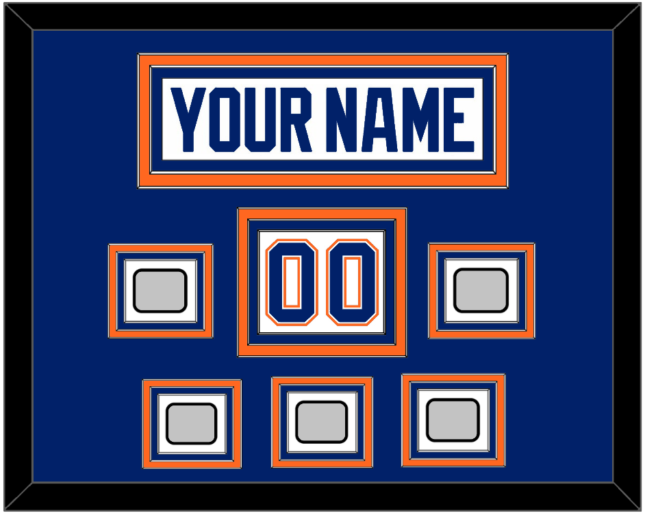 Edmonton Nameplate, Number (Shoulder) & 5 Stanley Cup Champions Patches - Home White (1981-1994) - Premier Tier 2
