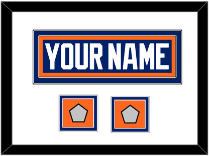 Edmonton Nameplate & 2 Stanley Cup Champions Patches - Road Blue (1981-1994) - Signature Tier 1