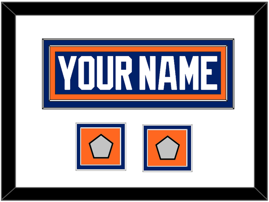 Edmonton Nameplate & 2 Stanley Cup Champions Patches - Road Blue (1981-1994) - Signature Tier 1