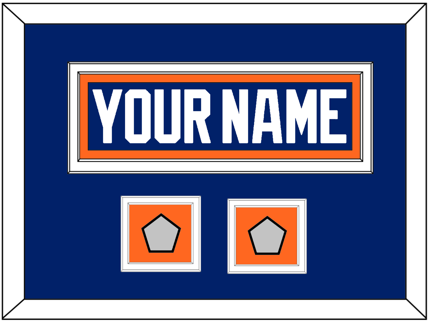 Edmonton Nameplate & 2 Stanley Cup Champions Patches - Road Blue (1981-1994) - Signature Tier 2