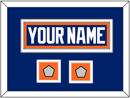 Edmonton Nameplate & 2 Stanley Cup Champions Patches - Road Blue (1981-1994) - Signature Tier 2