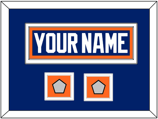 Edmonton Nameplate & 2 Stanley Cup Champions Patches - Road Blue (1981-1994) - Signature Tier 2