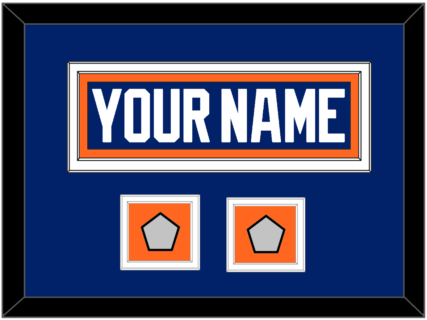Edmonton Nameplate & 2 Stanley Cup Champions Patches - Road Blue (1981-1994) - Signature Tier 2