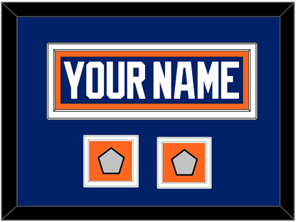 Edmonton Nameplate & 2 Stanley Cup Champions Patches - Road Blue (1981-1994) - Signature Tier 2