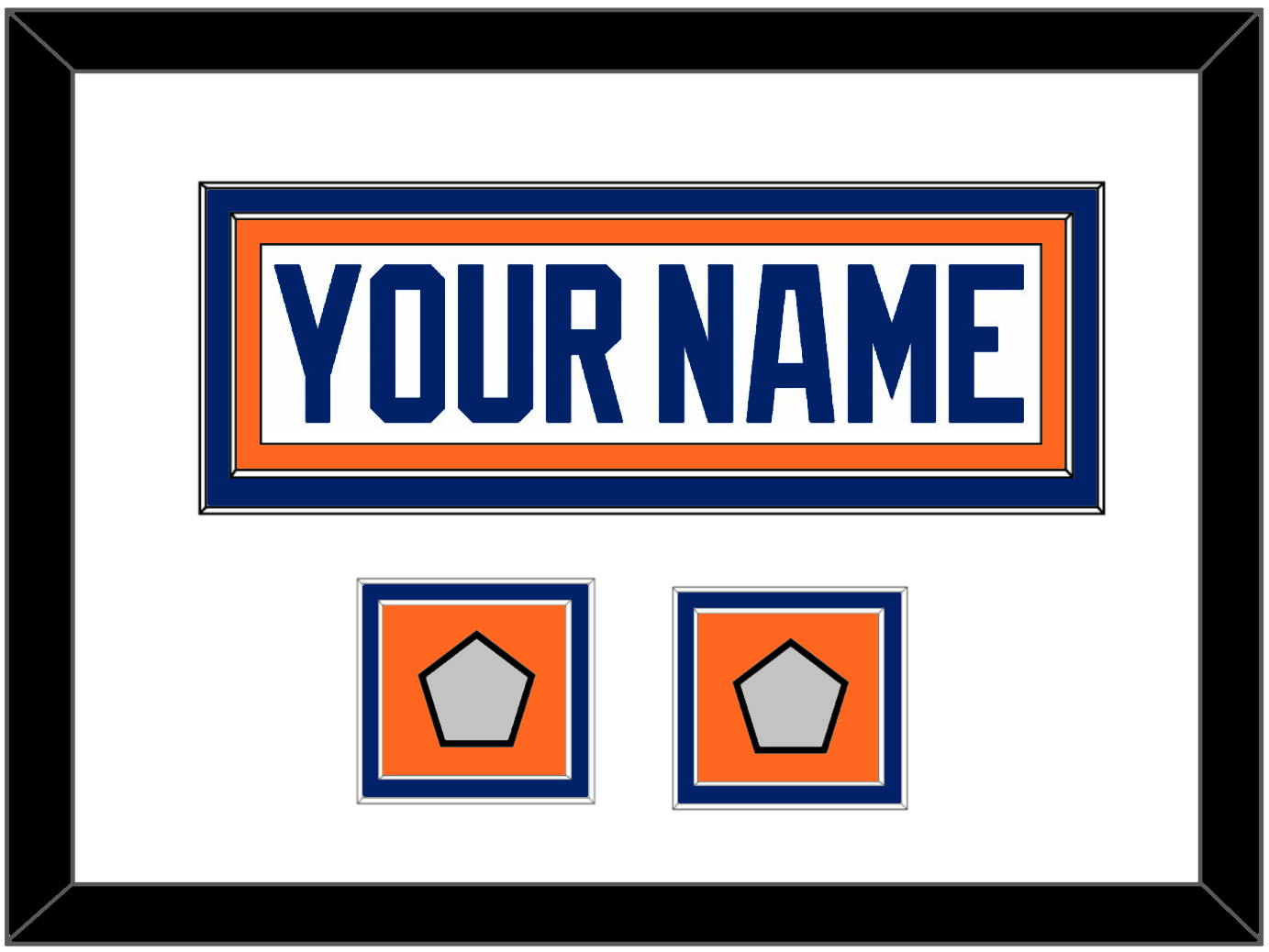Edmonton Nameplate & 2 Stanley Cup Champions Patches - Home White (1981-1994) - Signature Tier 1