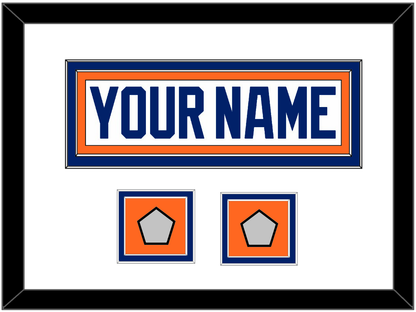 Edmonton Nameplate & 2 Stanley Cup Champions Patches - Home White (1981-1994) - Signature Tier 1