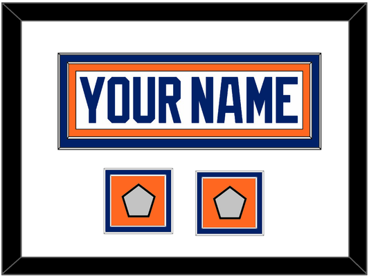 Edmonton Nameplate & 2 Stanley Cup Champions Patches - Home White (1981-1994) - Signature Tier 1