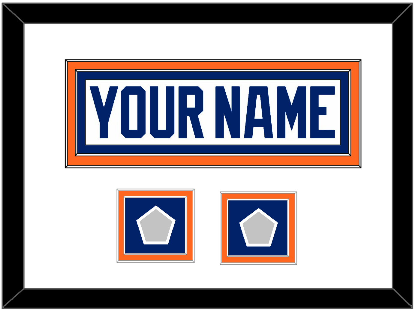 Edmonton Nameplate & 2 Stanley Cup Champions Patches - Home White (1981-1994) - Signature Tier 2