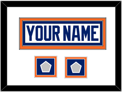 Edmonton Nameplate & 2 Stanley Cup Champions Patches - Home White (1981-1994) - Signature Tier 2
