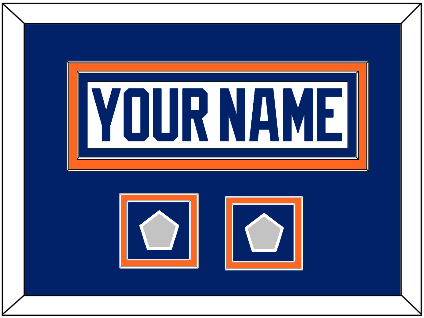 Edmonton Nameplate & 2 Stanley Cup Champions Patches - Home White (1981-1994) - Signature Tier 3