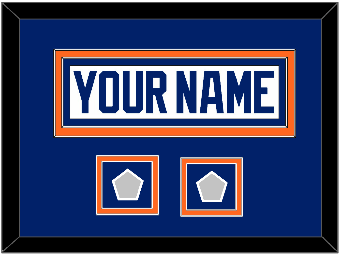 Edmonton Nameplate & 2 Stanley Cup Champions Patches - Home White (1981-1994) - Signature Tier 3
